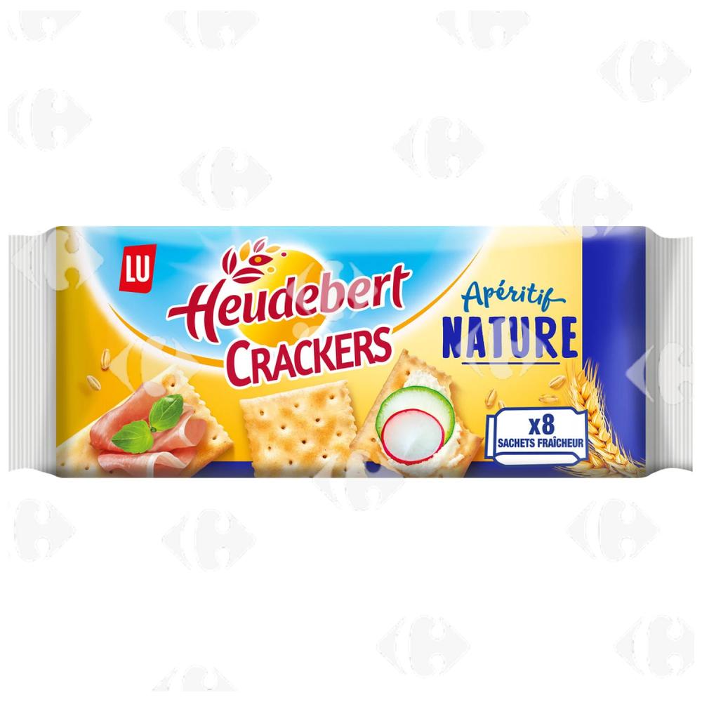 Biscuits Apéritifs Crackers Nature Heudebert 8x250g