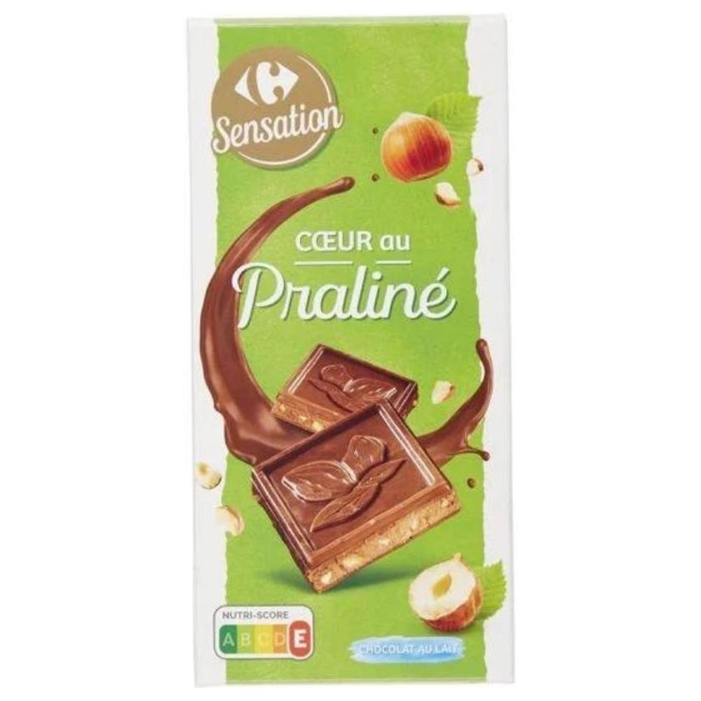 Chocolat au Lait Fourré Noisette Praliné Carrefour Sensation 150g