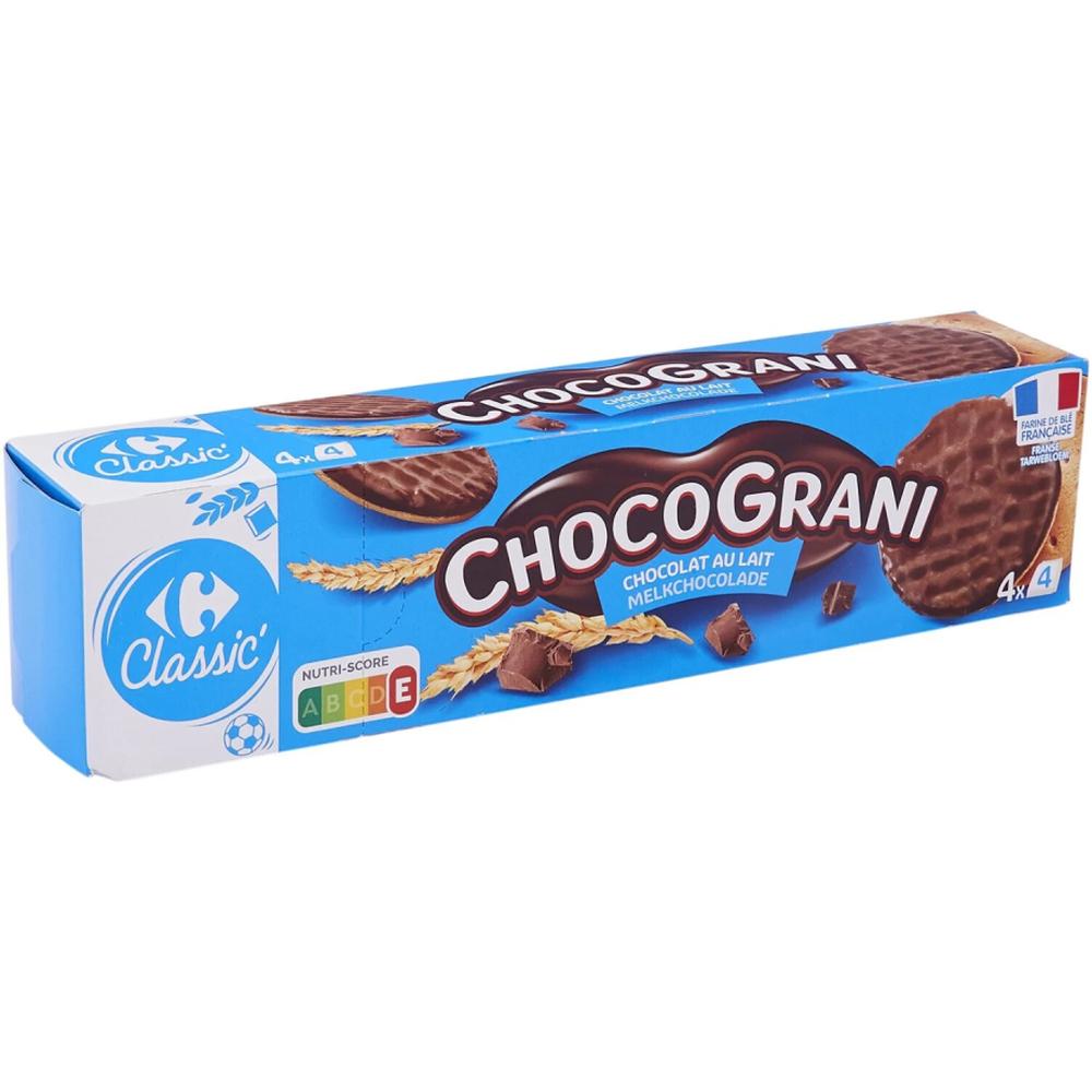 Biscuits Nappés Céréales Chocolat Lait Carrefour Classic 200g