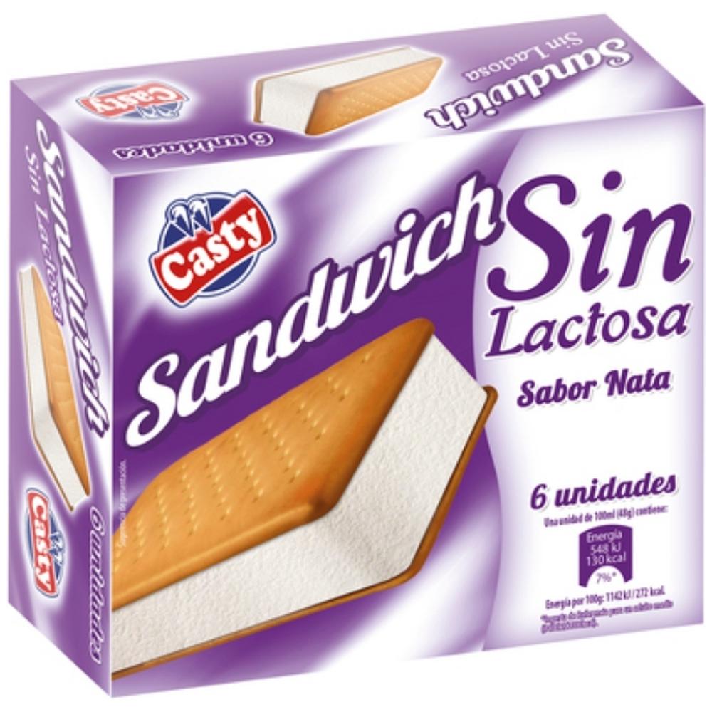 Pack Glace Sandwich Crème Sans Lactose Casty 6 unités 100ml