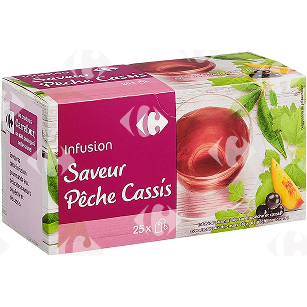 Infusions Pêche Cassis Carrefour 25 sachets