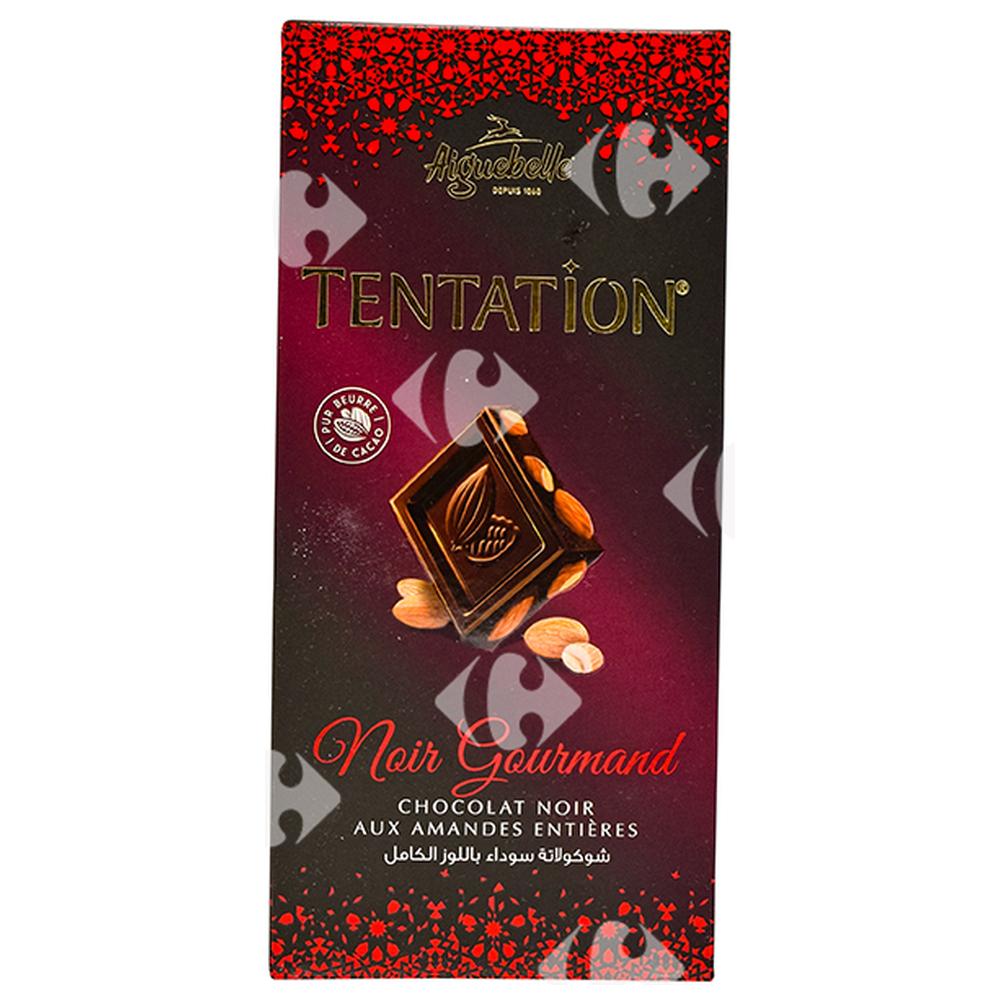 [194901] Tablette de Chocolat Noir Gourmand aux Amandes Entières Tentation Aiguebelle 150g