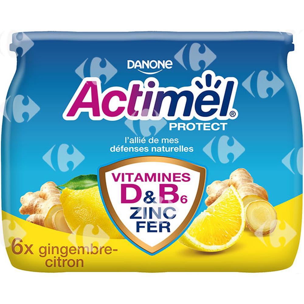 Yaourt à boire Citron et Gingembre Protect Actimel 6x100g