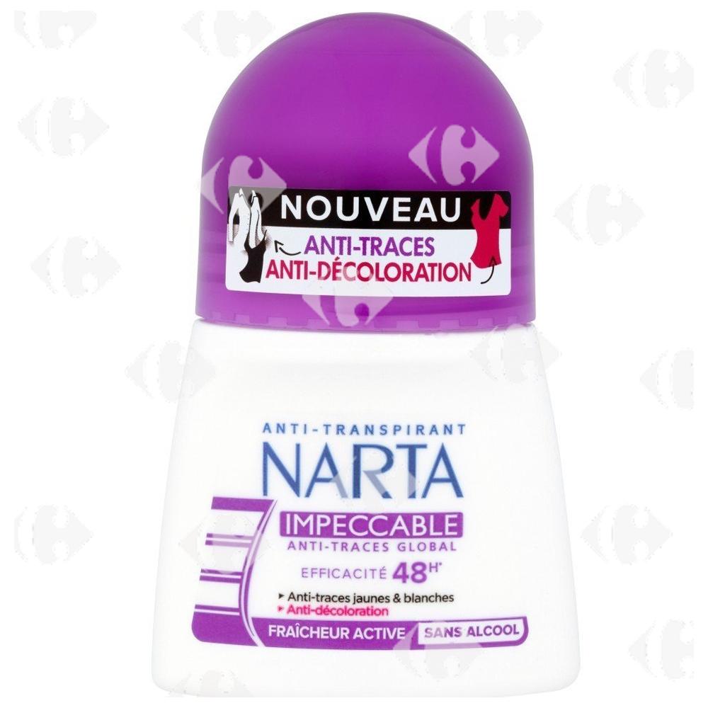 Déodorant Femme Roll-On Impeccable Anti-traces Narta 50m