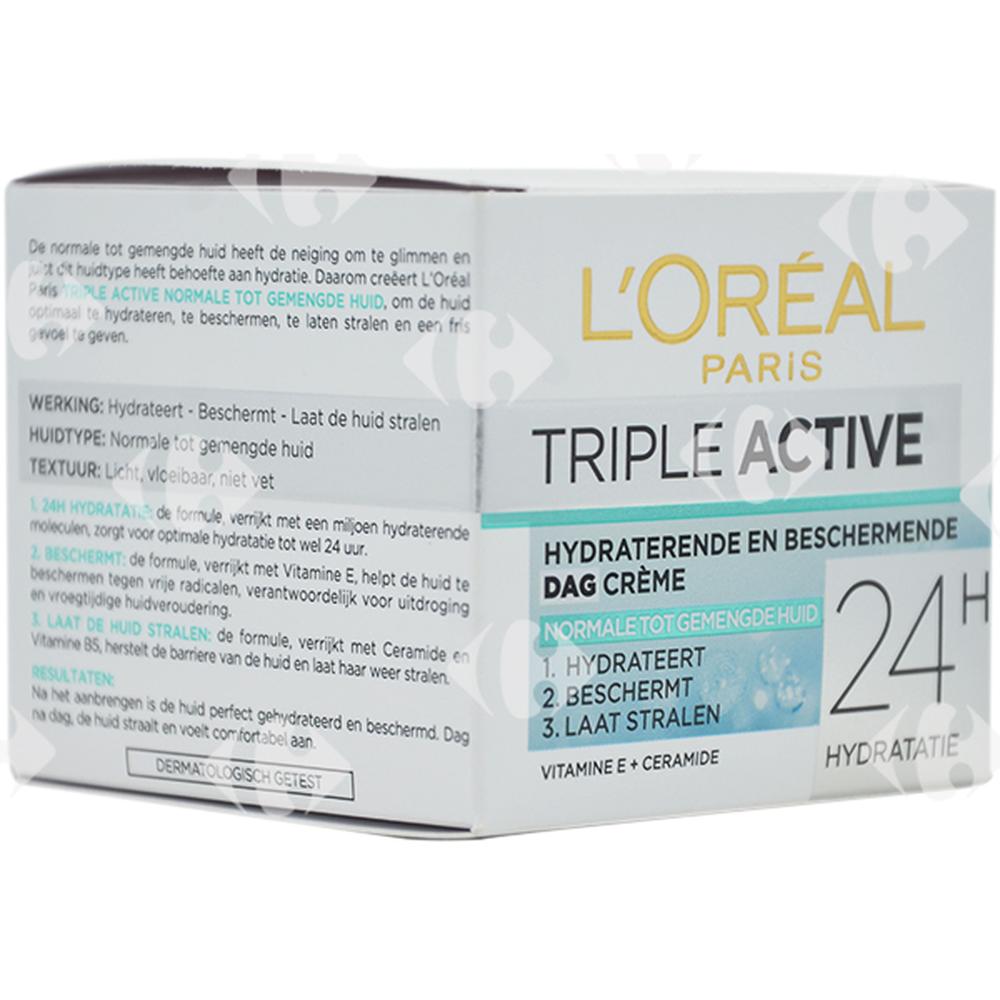 Crème Jour Peaux Normales à Mixtes Triple Active L'Oréal Paris 50ml