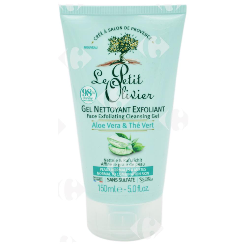 [668513] Gel nettoyant exfoliant Aloe Vera Thé Vert Le Petit Olivier 150ml