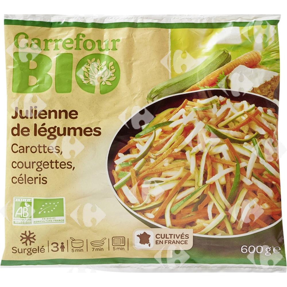 [634517] Julienne de Légumes Carottes Courgettes Céleris Carrefour Bio 600g