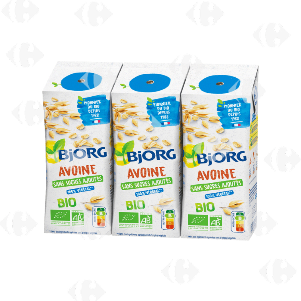 Boisson Végétale d'Avoine Sans Sucres Bio Bjorg 3x25cl