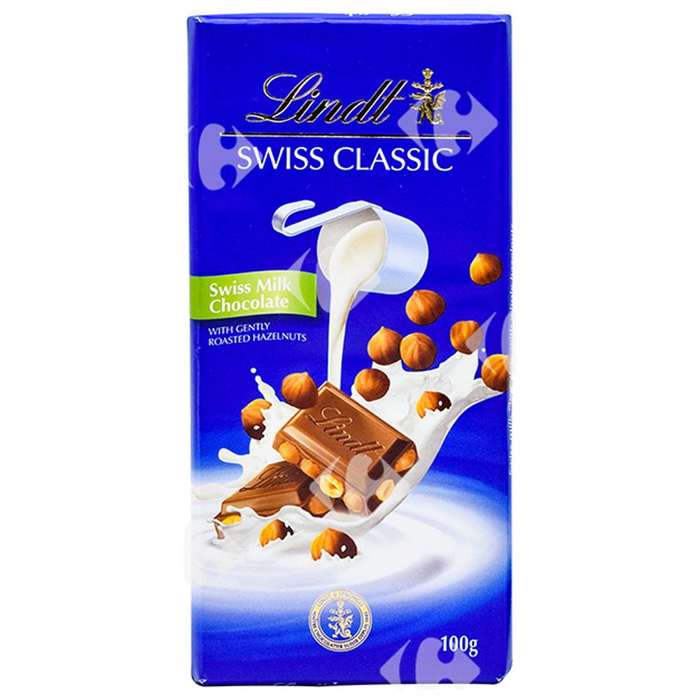 Tablette de Chocolat au Lait aux Noisettes Swiss Classic Lindt 100g