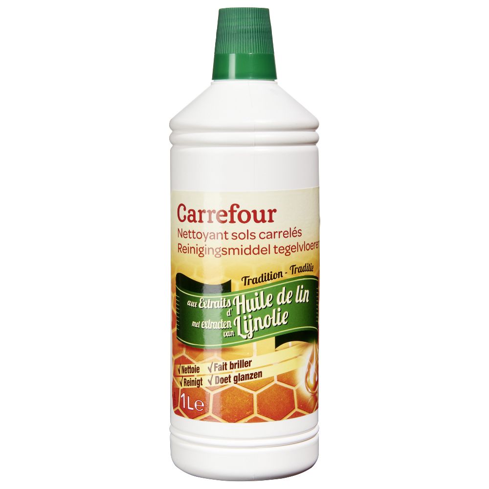 Nettoyant Sols Carrelés aux Extraits d'Huile de Lin Carrefour 1L