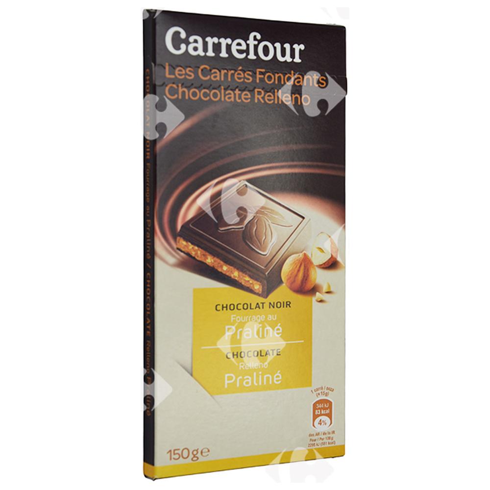 [231111] Tablette de Chocolat Noir aux Noisettes Praliné Carrefour 150g