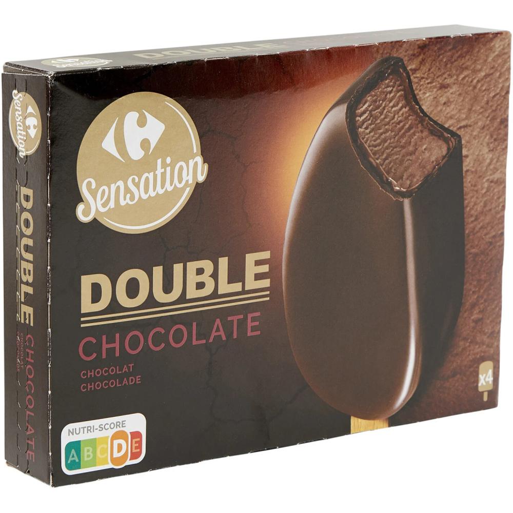 Bâtonnet Double Chocolat Carrefour Sensation 342g 4 unités