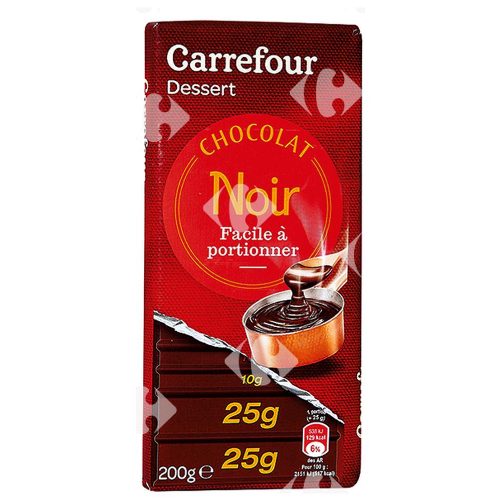 [457896] Tablette Chocolat Dessert Noir Carrefour 200g
