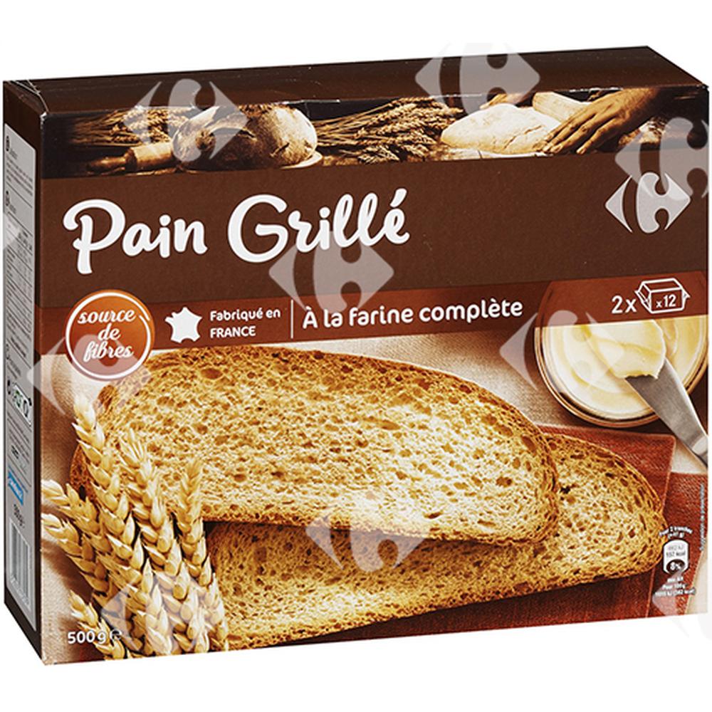 [637733] Pains Grillés à la Farine Complète Carrefour 500g