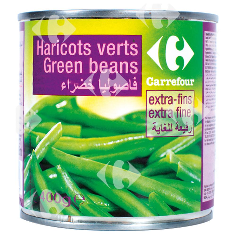 Conserve Haricots Verts Extra Fins Carrefour 400g