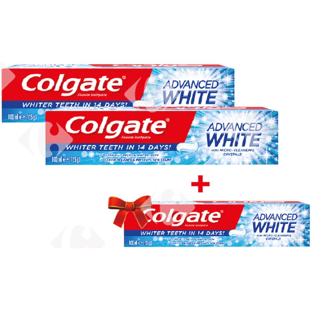 Dentifrice Advanced White Colgate 100ml + 1 Gratuit