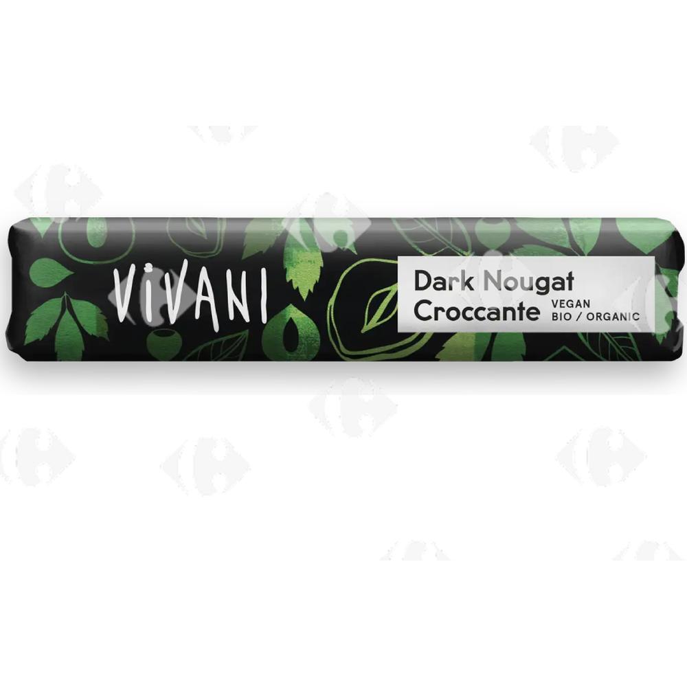 Barre de Nougat Noir Bio Croquante Vivani 35g