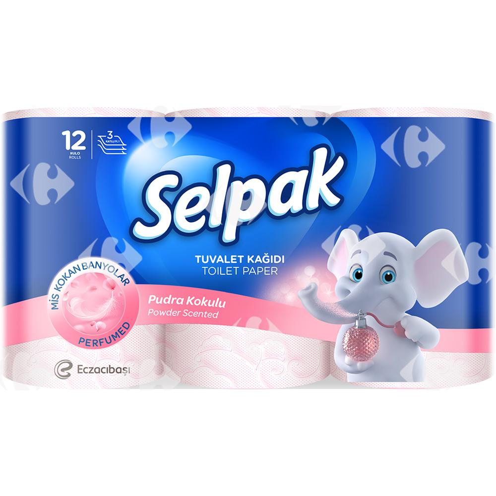 [632795] Papier Hygiénique 3 Plis Powder Selpak 12 unités