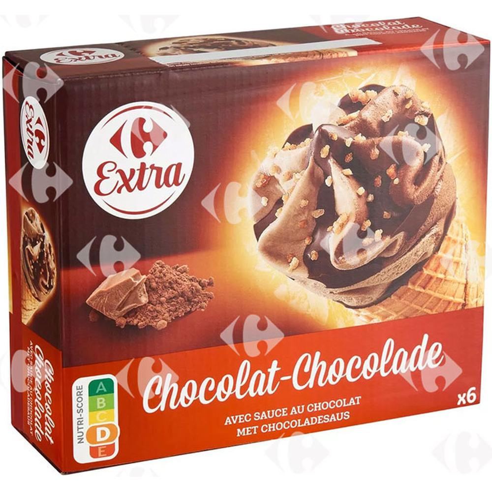 Cornets Glace Chocolat Carrefour 6x120ml