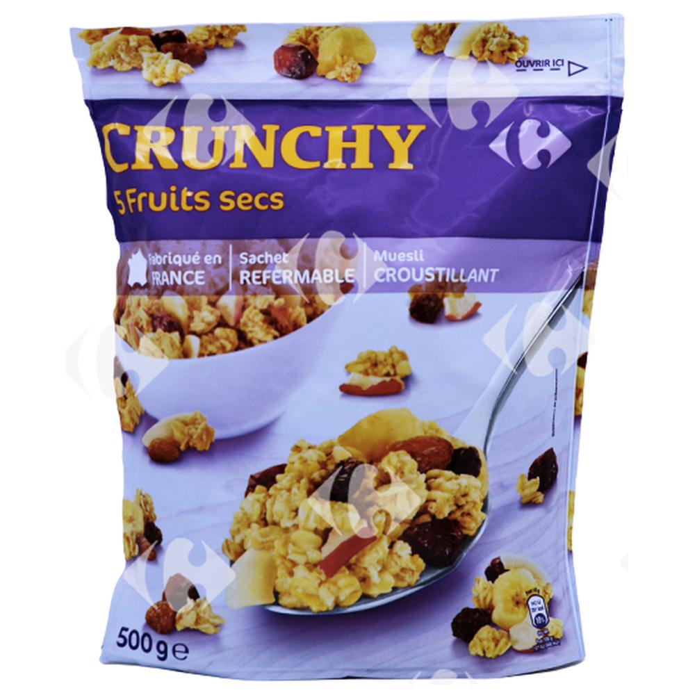 [552834] Muesli Croustillant 5 Fruits Secs Carrefour 500g