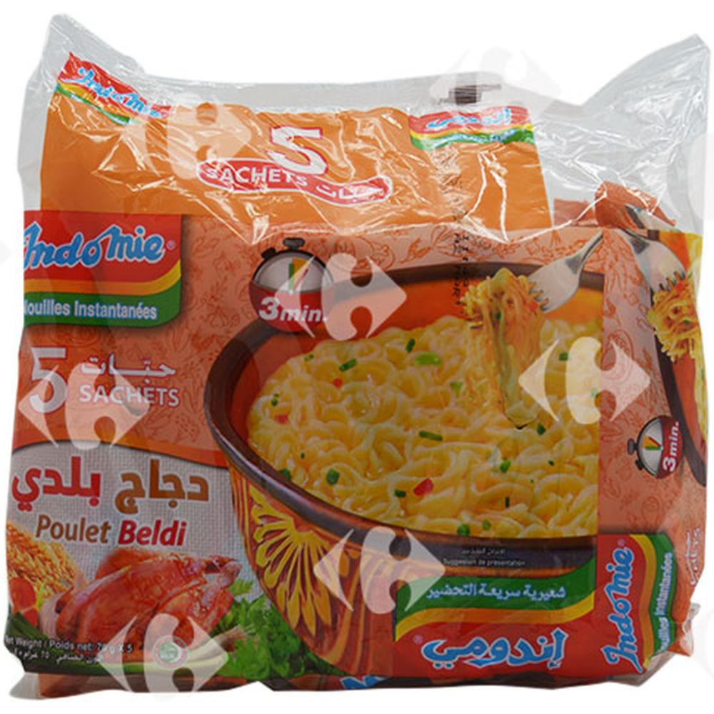 Nouilles Instantanées Poulet Beldi Indomie 5x70g