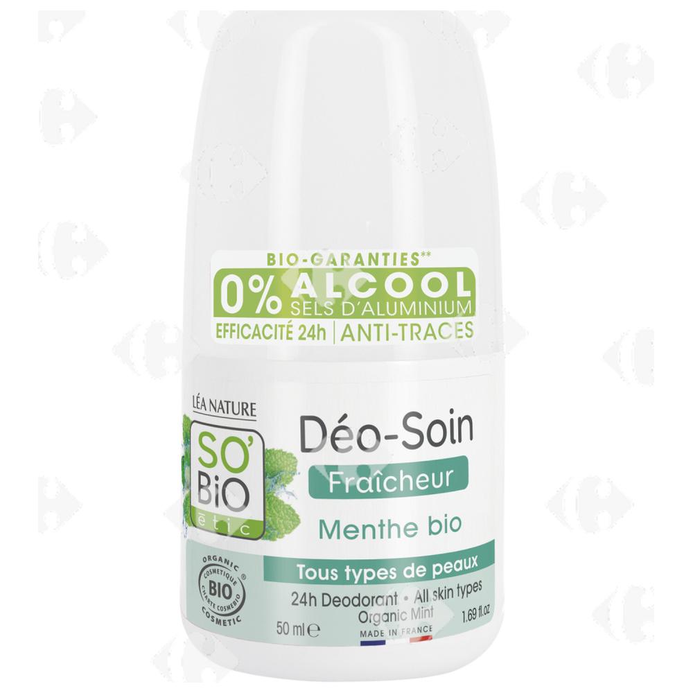 [682877] Déodorant Bille Soin 24h Fraîcheur à la Menthe Bio So'Bio 50ml
