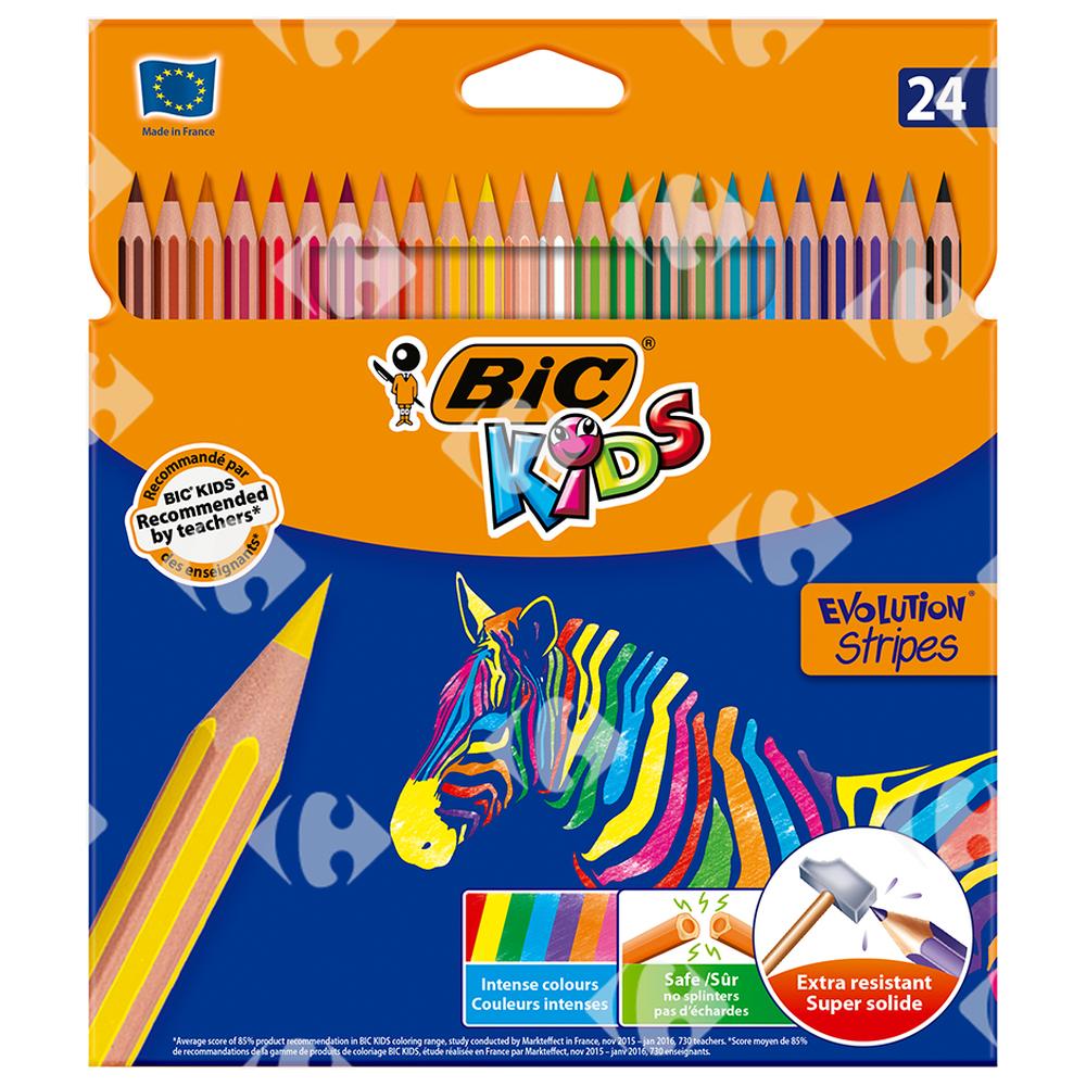 Crayons de Couleur Stripes BIC Couleurs Assorties BIC 24 unités