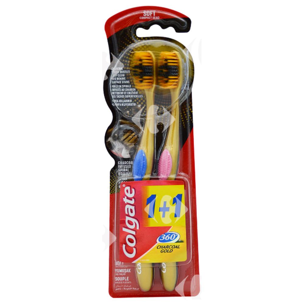 Brosse à Dents Charcoal Gold Colgate 2 feuilles