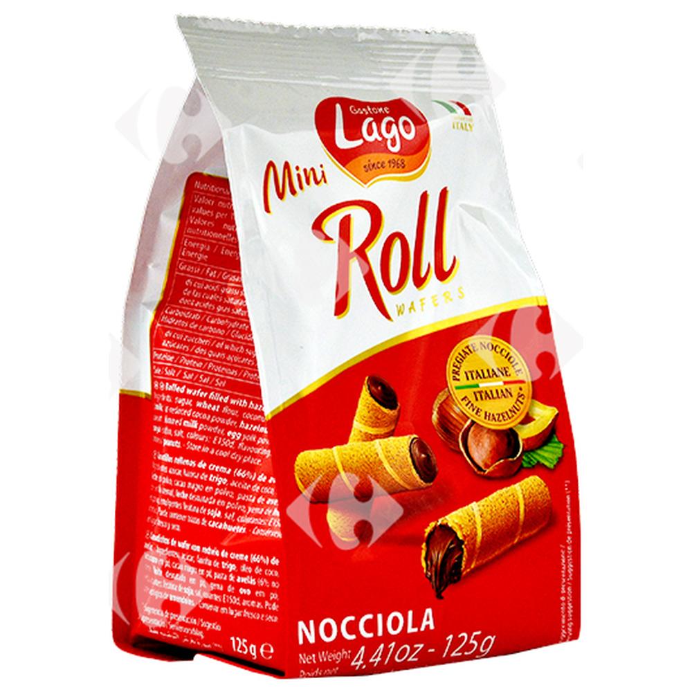 [648926] Mini-Roll Wafers Noisettes Lago 125g