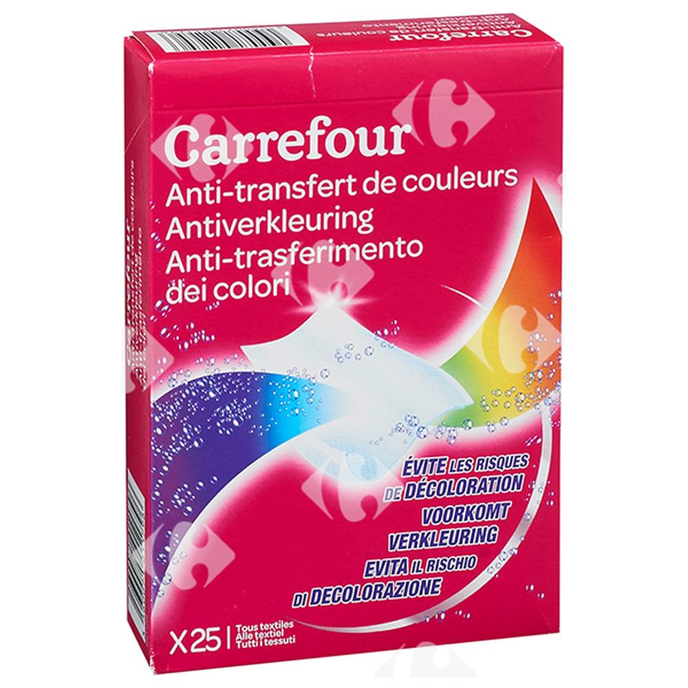 [371625] Lingettes Anti Transfert de Couleur Carrefour 24 feuilles