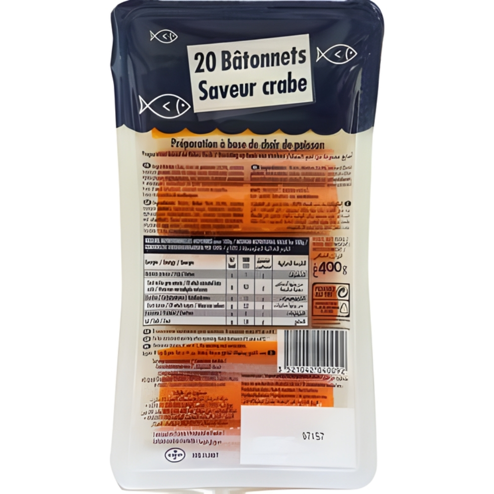 [613125] Bâtonnets Saveur Crabe Saint Malo 400g 20 bâtonnets