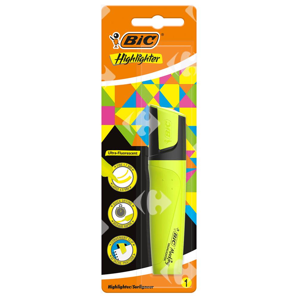 [615326] Surligneur Flat BIC Jaune Assortiment de 1 pièce