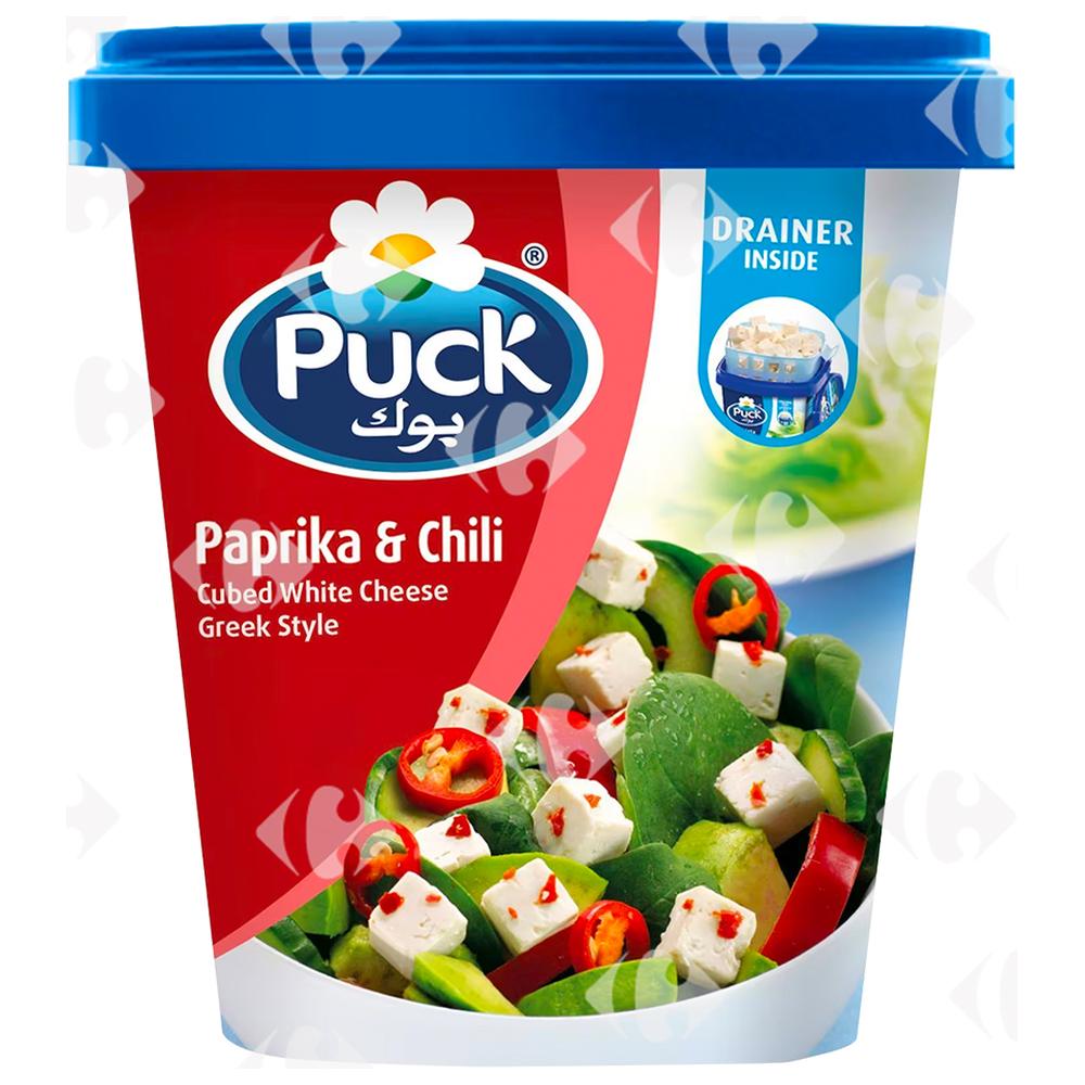 Fromage Feta Cubes au Paprika Chili Puck 430g