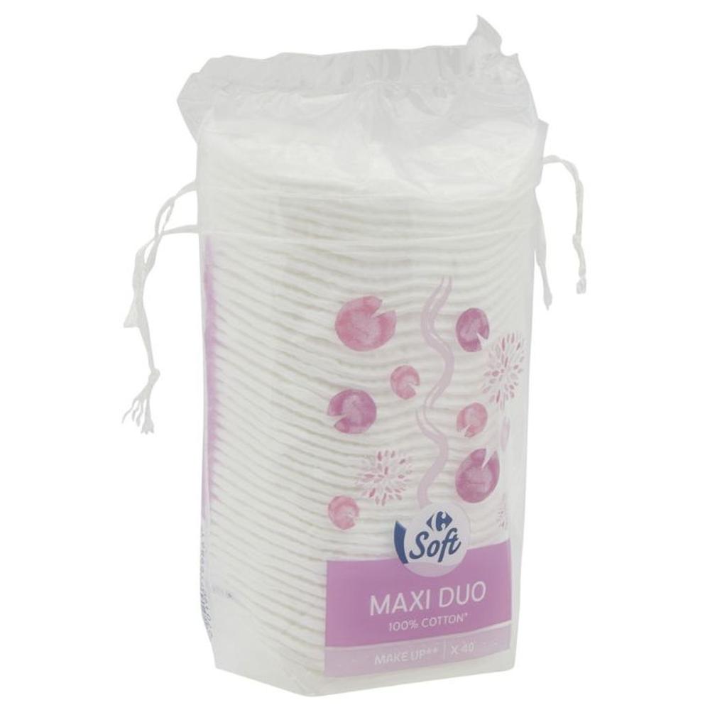 Coton Maxi Duo Carrefour Soft 40 unités