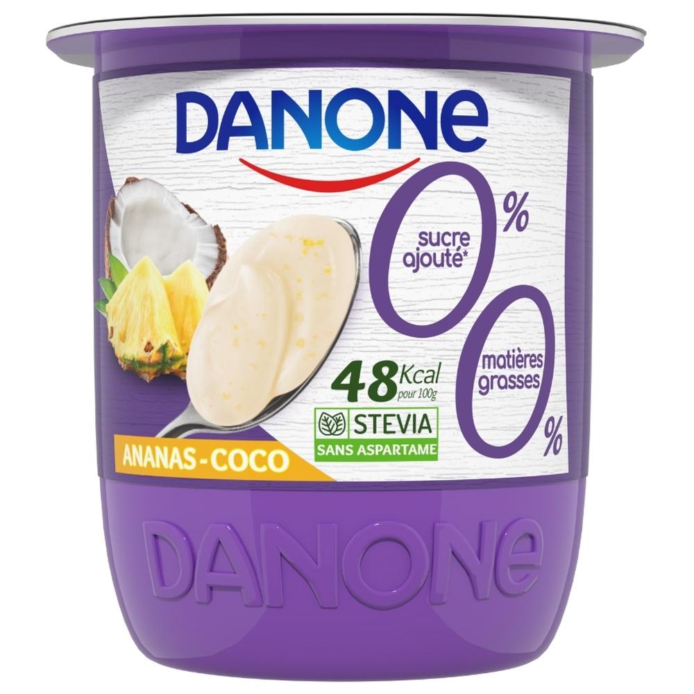Yaourt Brassé Ananas-Coco 0% Danone 105g