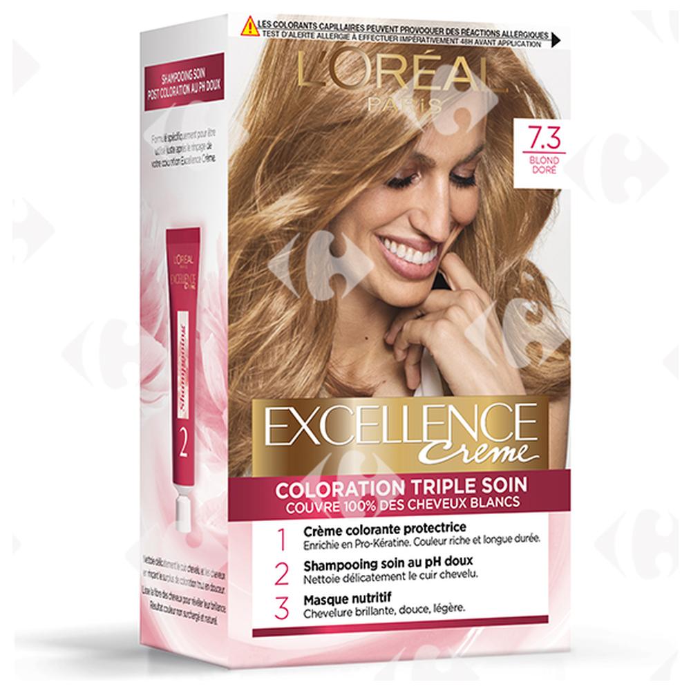 Coloration Crème Blond Doré 7,3 Excellence.