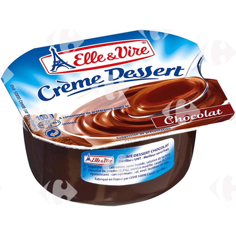 Crème Dessert Chocolat Elle Et Vire 100g.