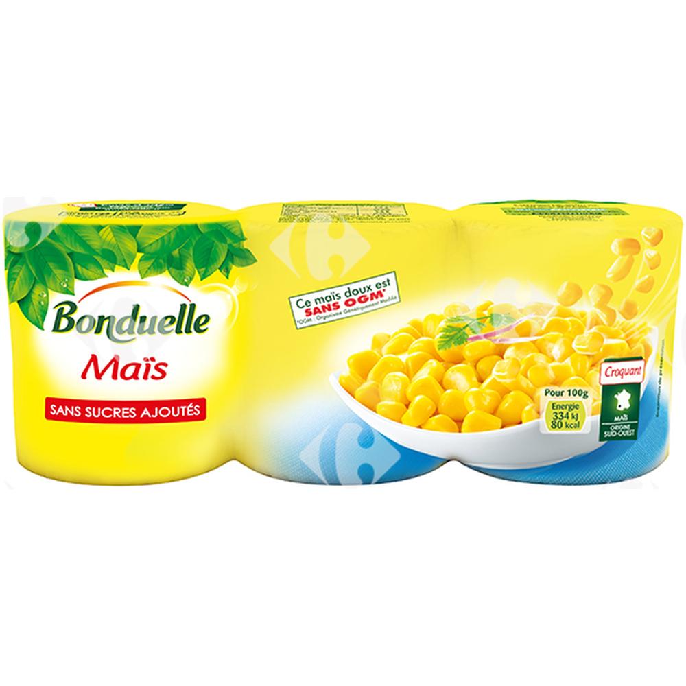 Pack de Conserves de Maïs en Grain Bonduelle 3x150g.