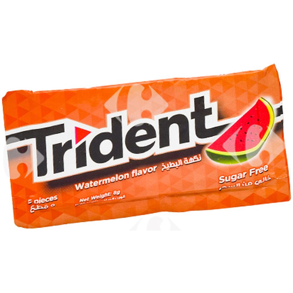 Chewing-Gum Pastèque sans Sucres Trident 5 unités.