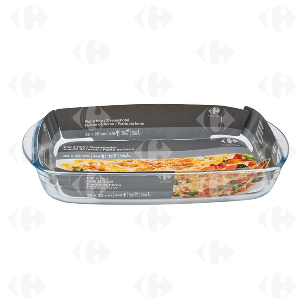 [527196] Plat à Four Rectangulaire en Verre 35x22cm Carrefour Home 1 unité