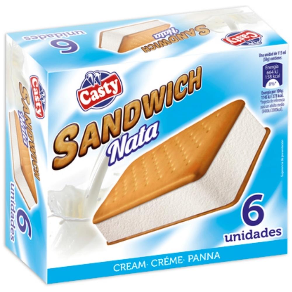 Pack Glace Sandwich Crème Casty 6 unités 115ml