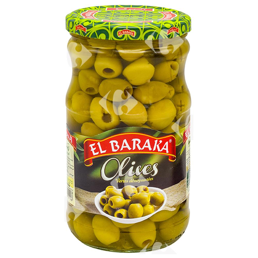 [2024] Bocal d'Olives Vertes Dénoyautées El Baraka 72cl.