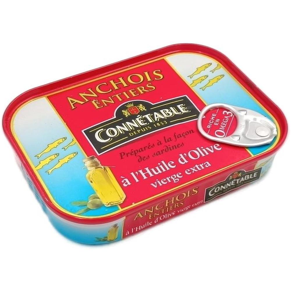 Anchois Entiers Huile Extra Vierge Connétable 100g.