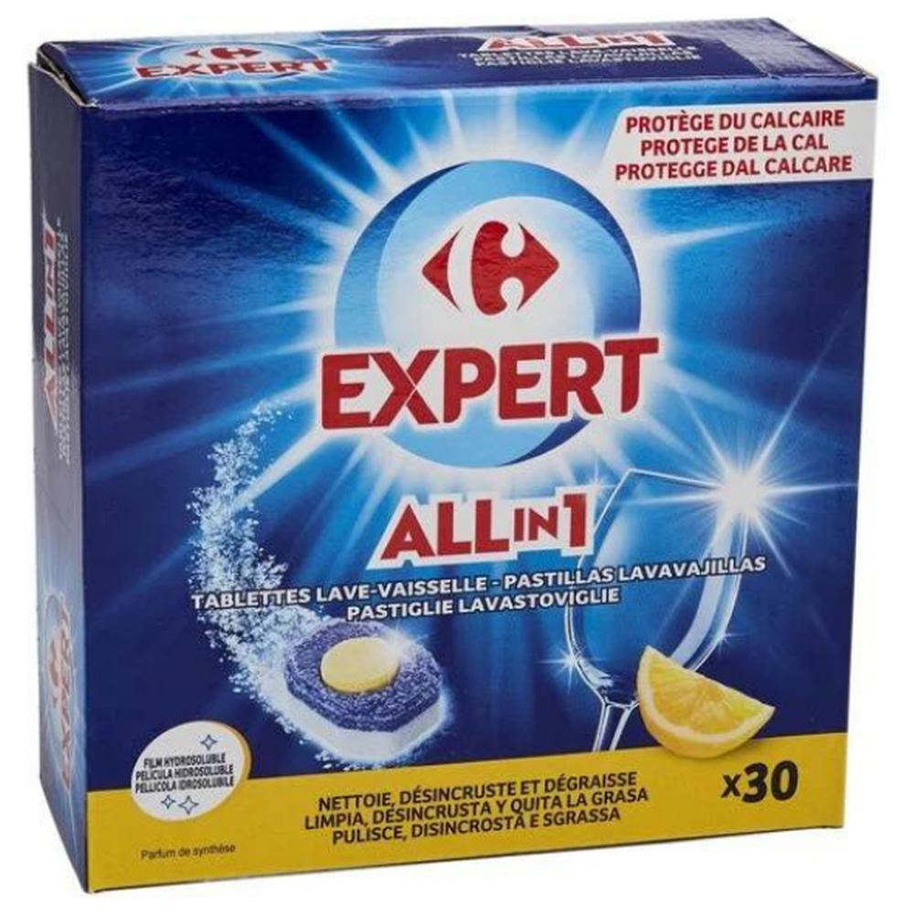 Tablettes Lave Vaisselle Tout en 1 Citron Carrefour Expert 30 unités