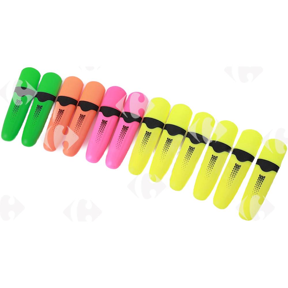 Surligneur Coloris Assortis Carrefour 12 unités