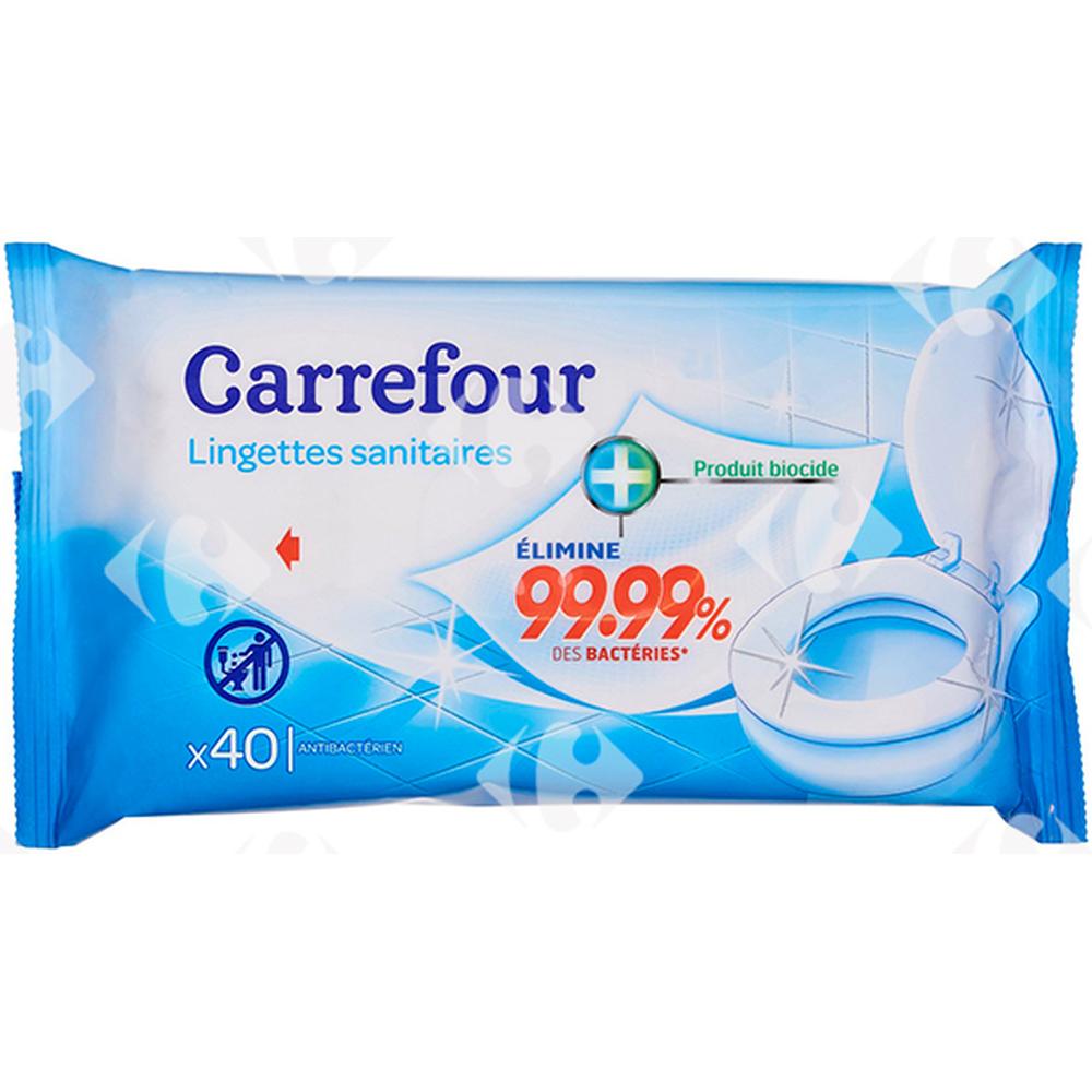 Lingettes Sanitaires Carrefour 40 feuilles