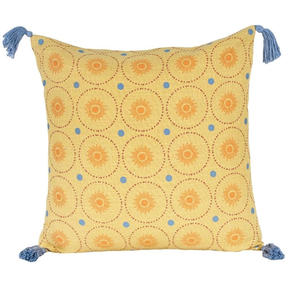 Coussin Carré Cercles Jaunes Kasa 45x45cm 