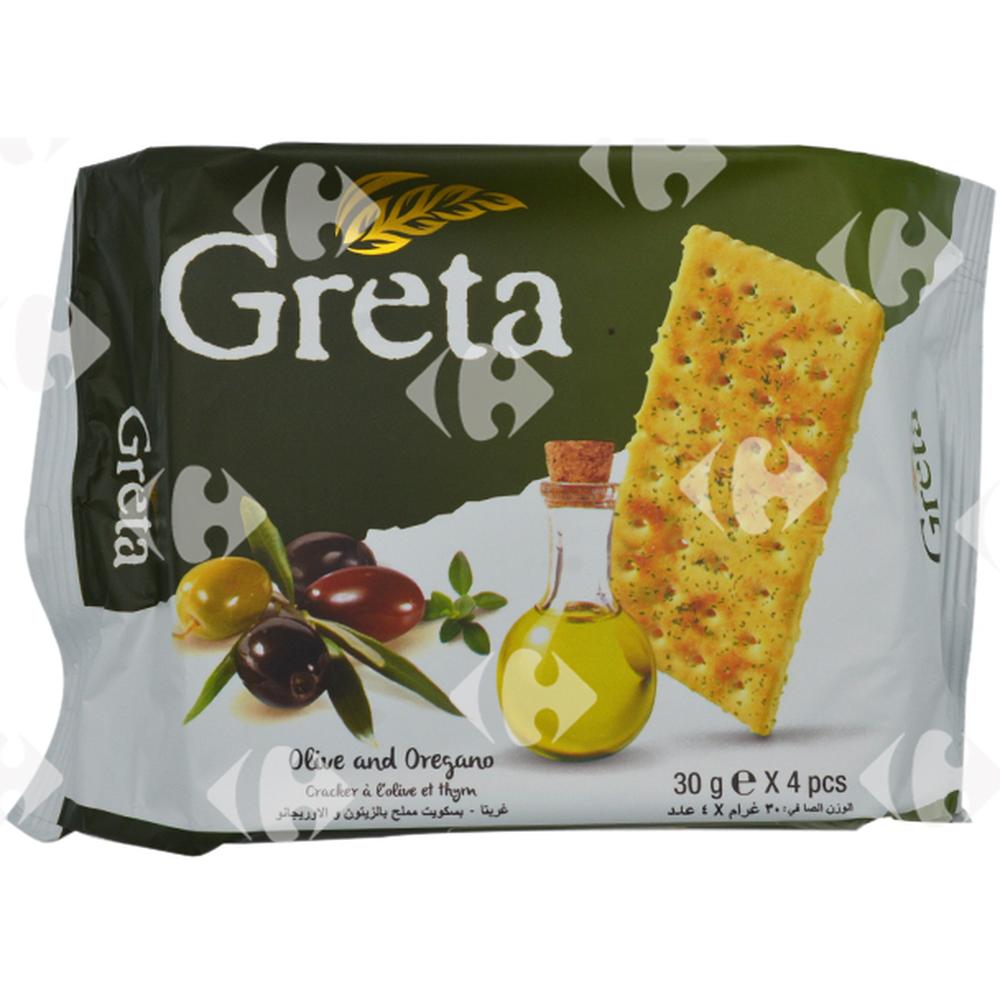 [613908] Biscuits Crackers à L'Oliveet Thym Greta 120g