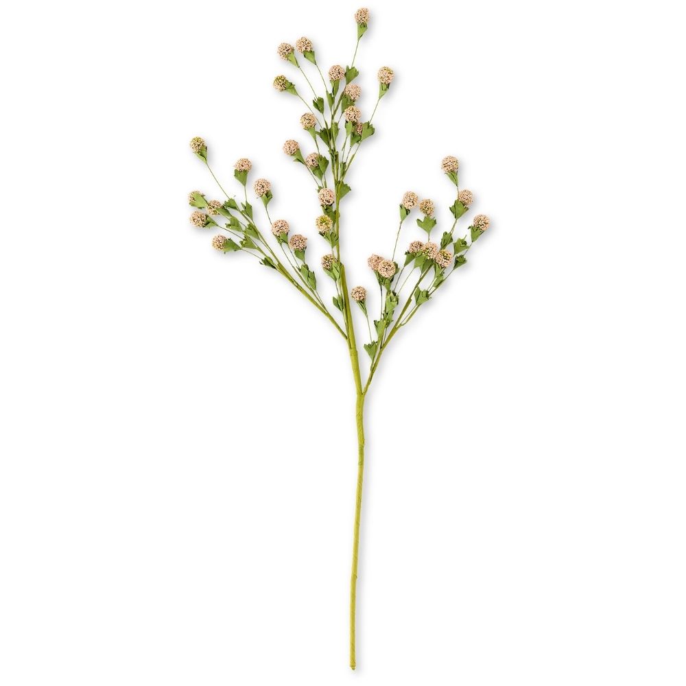Tige Artificielle Fleurs Boule Rose Kasa 79cm