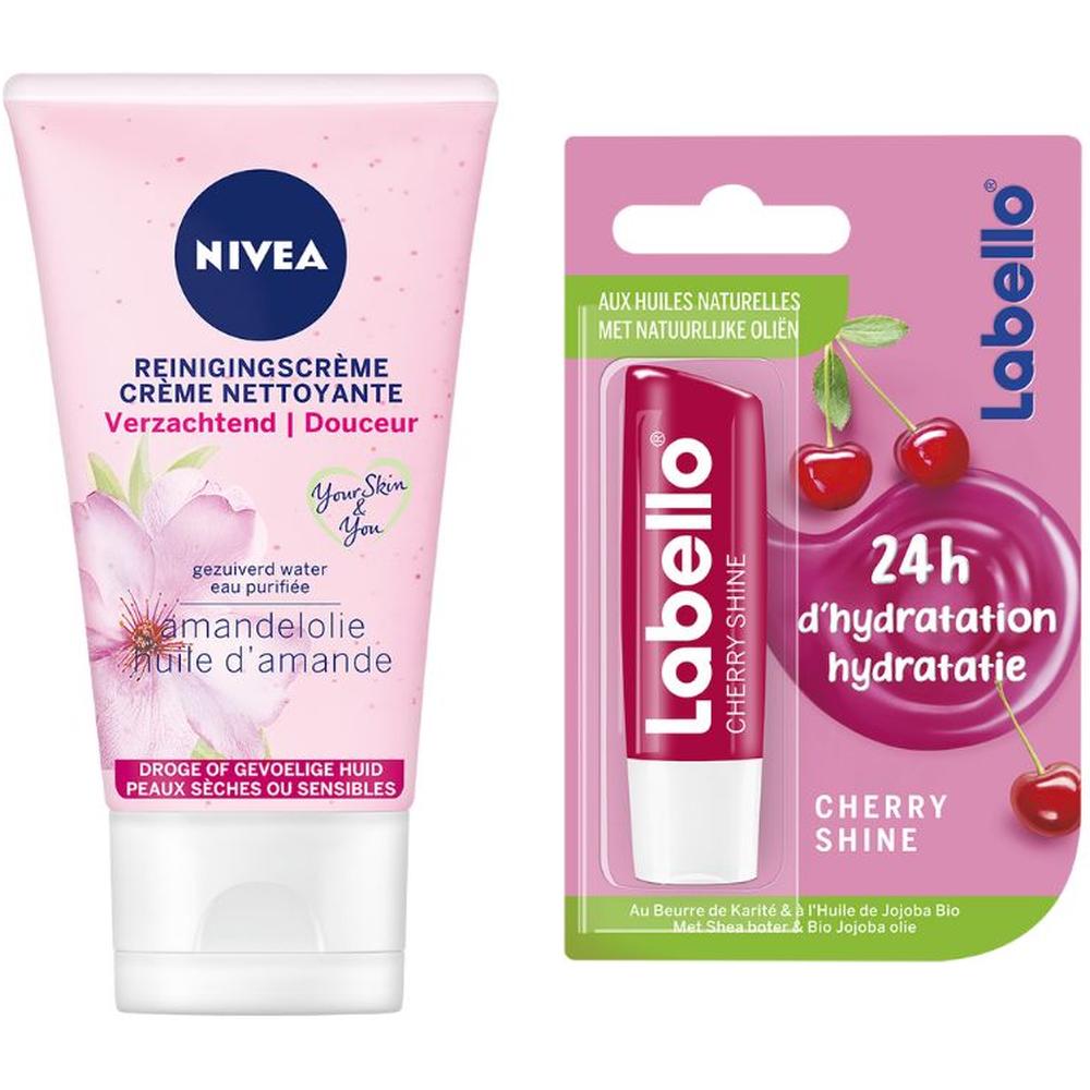 Lot Gel Nettoyant Peaux Sèches & Sensibles Nivea + Labello
